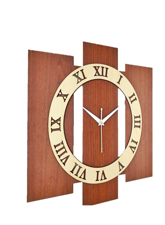 Nozvera Decorative Silent Non-Ticking Wooden Wall Clock for Home Stylish Latest 15 Inch Designer Wall Clock for Home Living Room Bedroom Office Hall - Image 3